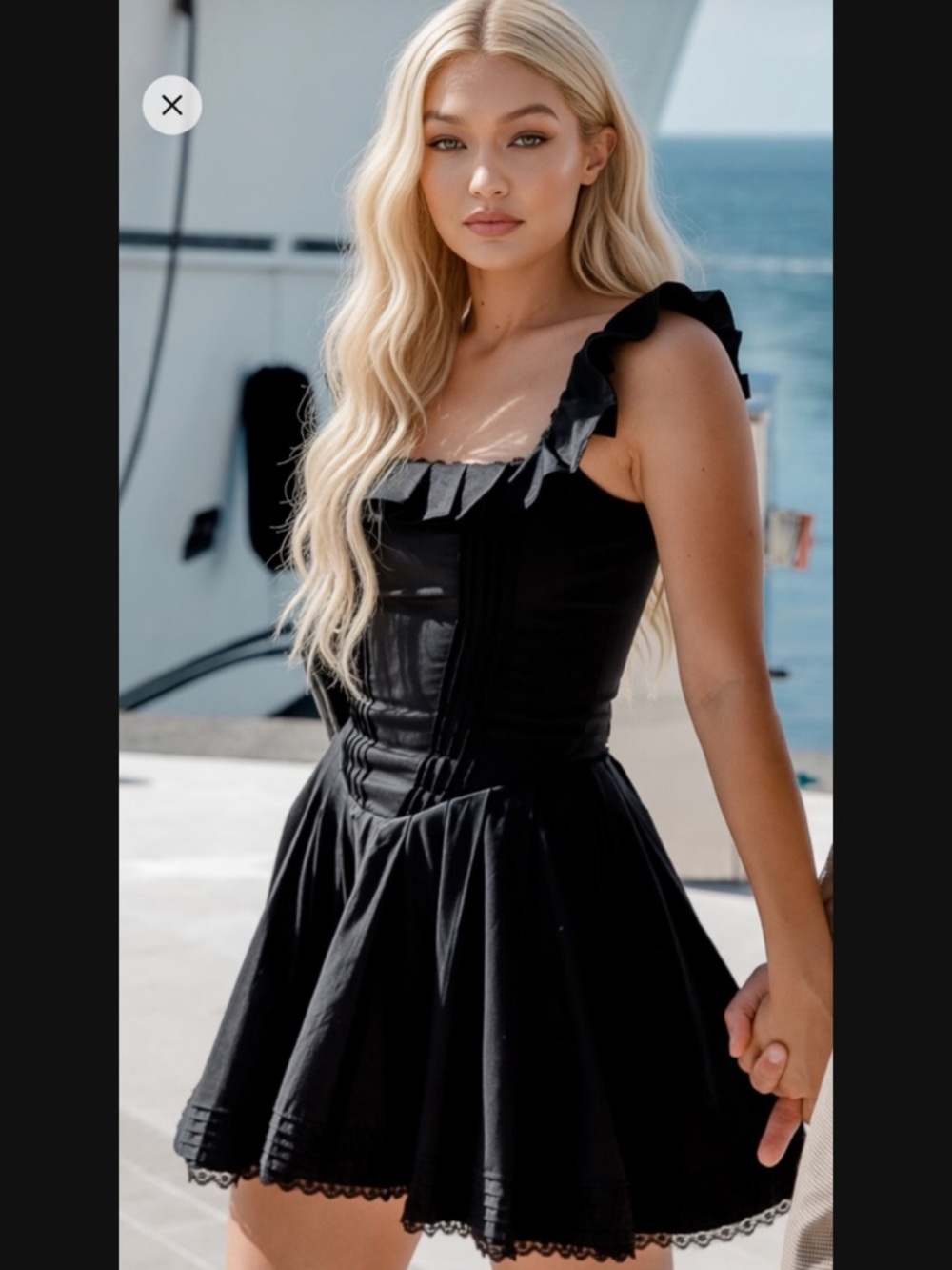 HOUSE OF CB 'Jemima' Black Pin Tuck Pleated Dress /Size S-US 4-6 $239 - Picture 10 of 10